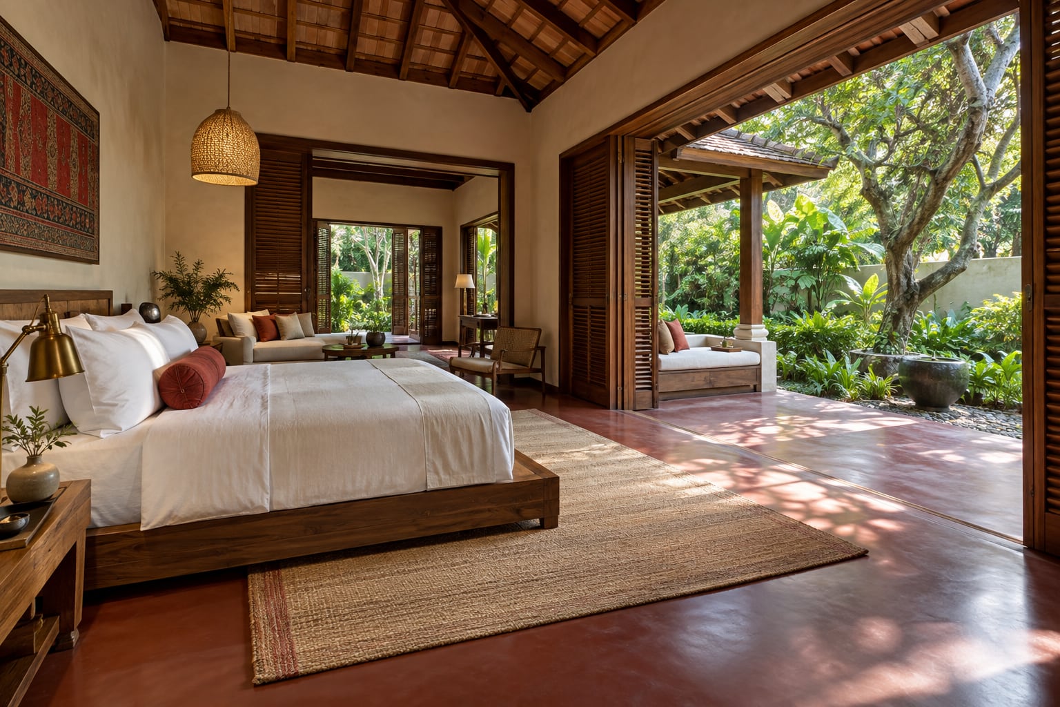 A suite opening onto the garden