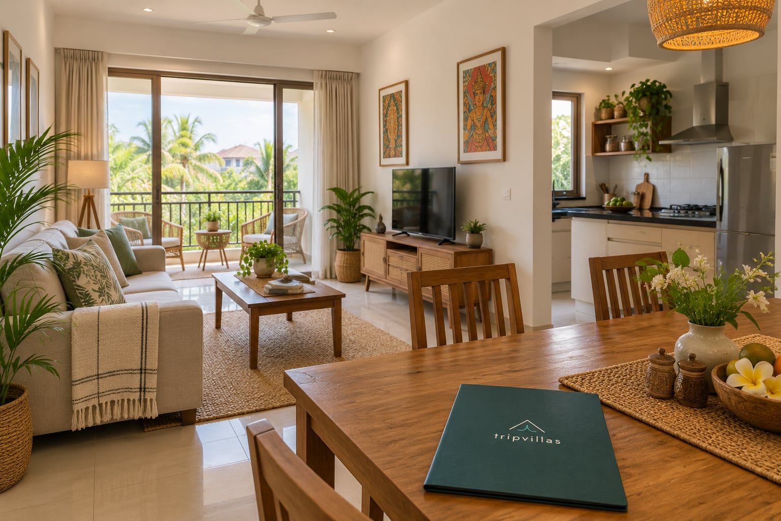 A furnished apartment in a managed community